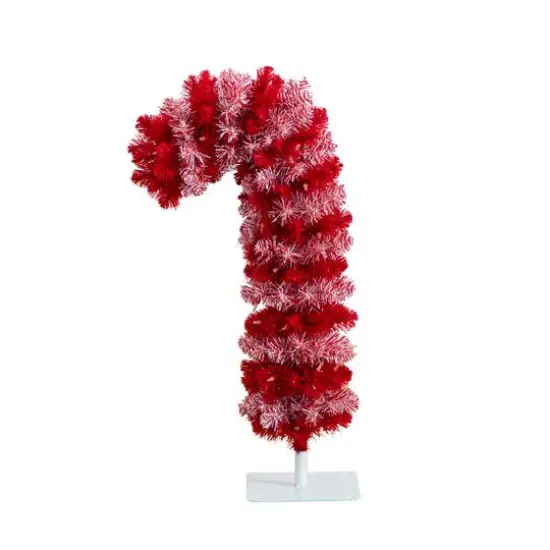 2.5ft. Pre-Lit Red Candy Cane Artificial Christmas Tree, Clear Micro LED Lights {8}