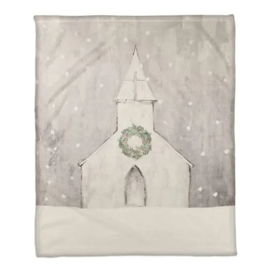 Gray Church 50x60 Coral Fleece Blanket {1}