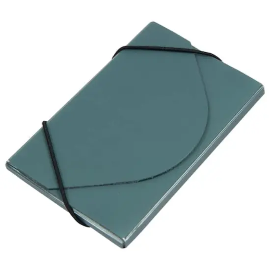 JAM Paper Plastic Business Card Holder Case Green Metallic {4}