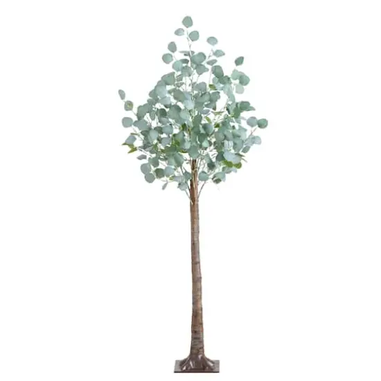 5ft. Pre-Lit Artificial Eucalyptus Tree with Warm White LED Lights {1}
