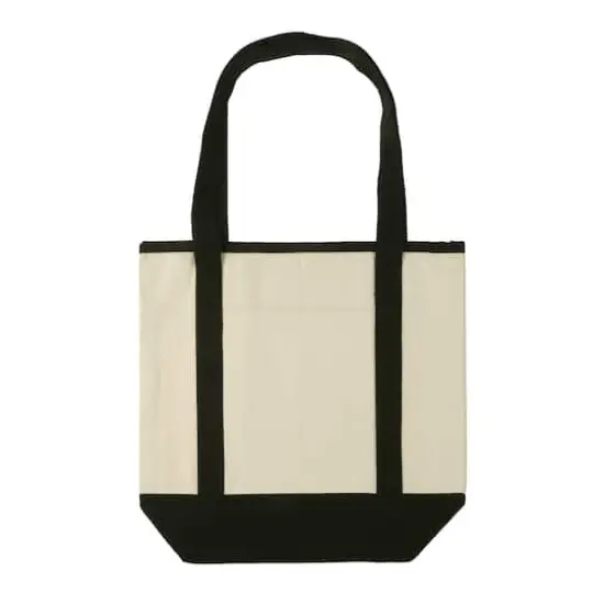 Large Cotton Canvas Tote by Make Market® Black/Natural {1}