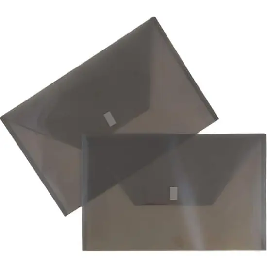JAM Paper 9.75" x 14.5" Plastic Hook & Loop Closure Envelopes, 12ct. Smoke Gray {5}