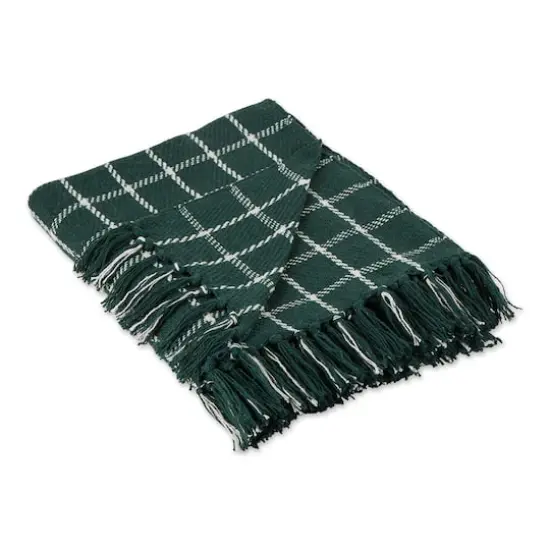 DII&reg; Checked Plaid Throw Dark Green {1}