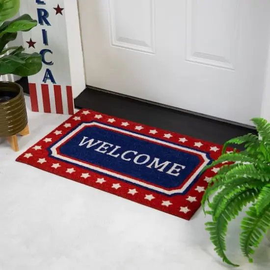 Red, White & Blue Patriotic Welcome Doormat {3}