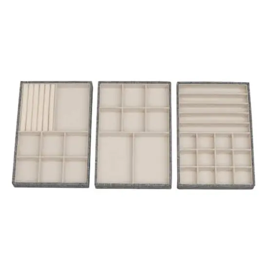 Household Essentials 3-Tier Jewelry Tray Gray {5}