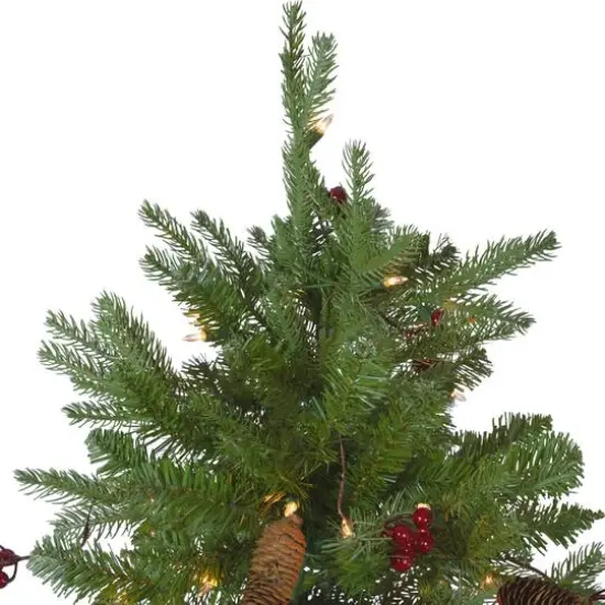 7.5ft. Pre-Lit Real Touch&trade;️ Mixed Winter Berry Pine Artificial Christmas Tree, Clear Lights {5}