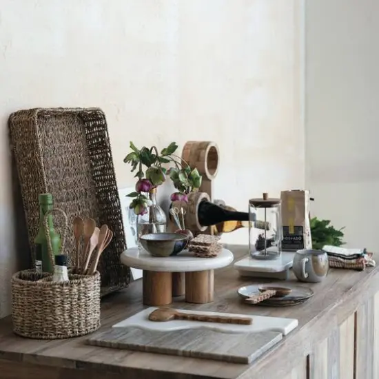 Hello Honey&reg; 15.25" Natural Mango Wood Circular Wine Rack {7}