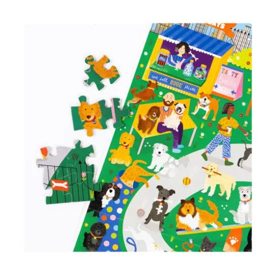 Cat Cafe & Dog Park Double-Sided Jigsaw Puzzle: 500 Pcs {8}