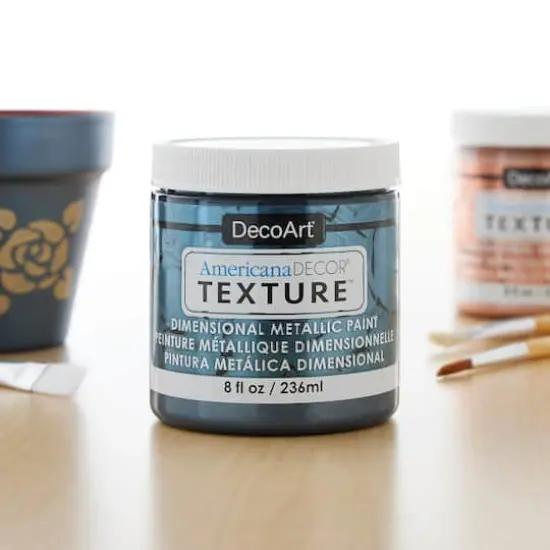 DecoArt&reg; Americana D&eacute;cor&reg; Texture&trade; Dimensional Metallic Paint Pewter {3}