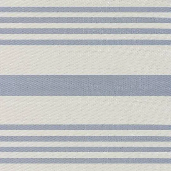 Light Blue & White Striped Rectangular Outdoor Area Rug, 4ft. x 6ft. {5}