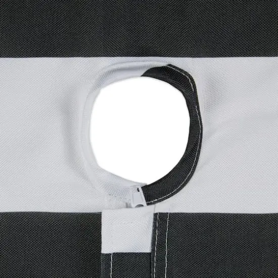 Black Cabana Stripe Print Outdoor Tablecloth with Zipper, 60" x 84" {4}