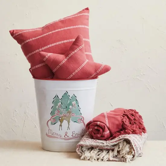 Hello Honey&reg; Multicolor Stripes Woven Cotton & Wool Throw with Fringe {3}