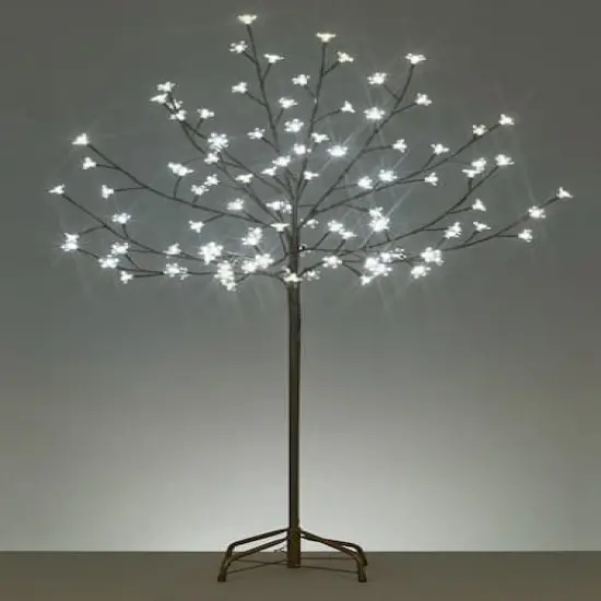 6ft. Pre-Lit Slim LED Lighted Cherry Blossom Artificial Tree, Pure White Lights {3}