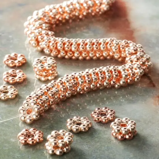 Rose Goldtone Metal Rondelle Beads, 8mm by Bead Landing&trade; {3}