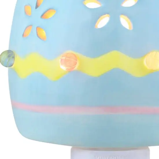 Mr. Cottontail Blue Ceramic Easter Egg Nightlight {6}
