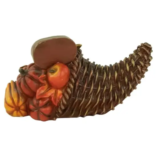 8.5" Fall Harvest "Give Thanks" Cornucopia Decoration {3}
