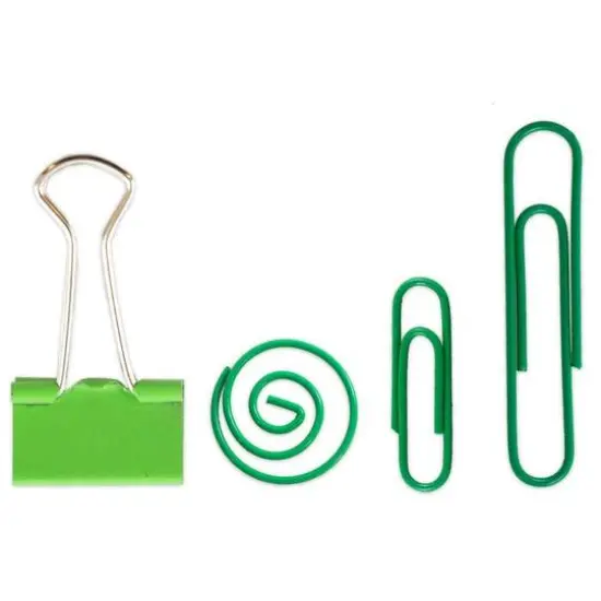 JAM Paper Office Clips Assortment Pack Green {4}