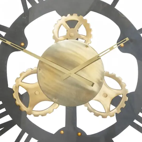 Black Industrial Stainless Steel Wall Clock {6}