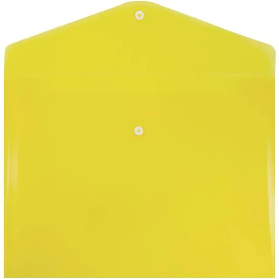 JAM Paper 9.75" x 13" Plastic Snap Closure Envelopes, 12ct. Yellow {4}