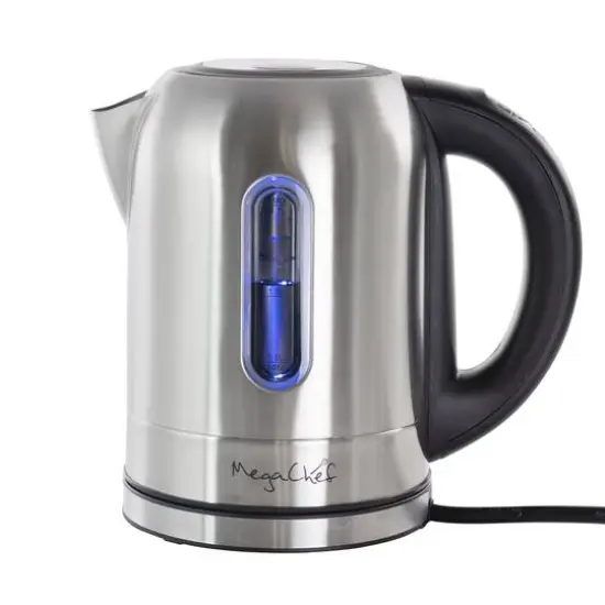 MegaChef 1.7L Stainless Steel Electric Tea Kettle With 5 Preset Temps {1}