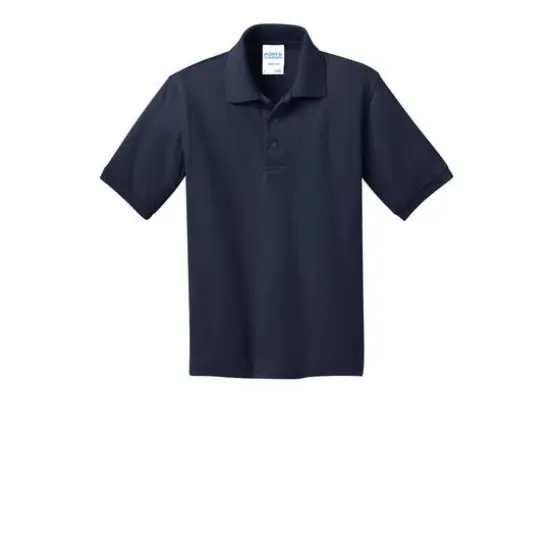 Port & Company&reg; Youth Core Blend Jersey Knit Polo Deep Navy {1}