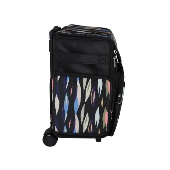 Everything Mary Black Abstract Stripes Rolling Craft Bag {9}