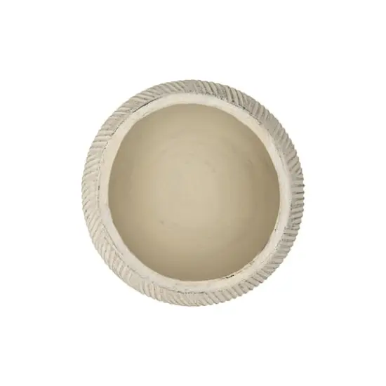 Hello Honey&reg; 5" Distressed Cream Fluted Texture Terra Cotta Planter {6}