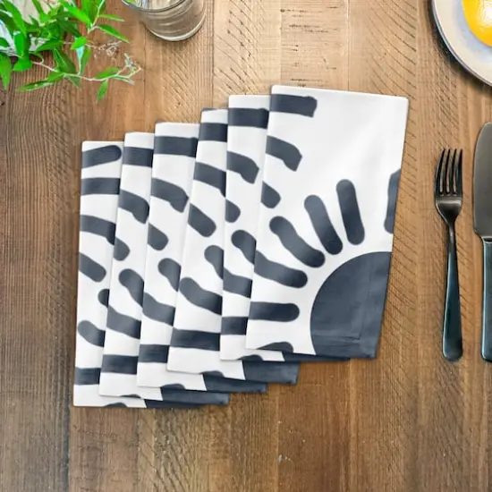 Circle Sun Burst 10" x 10" Cotton Twill Napkin {4}