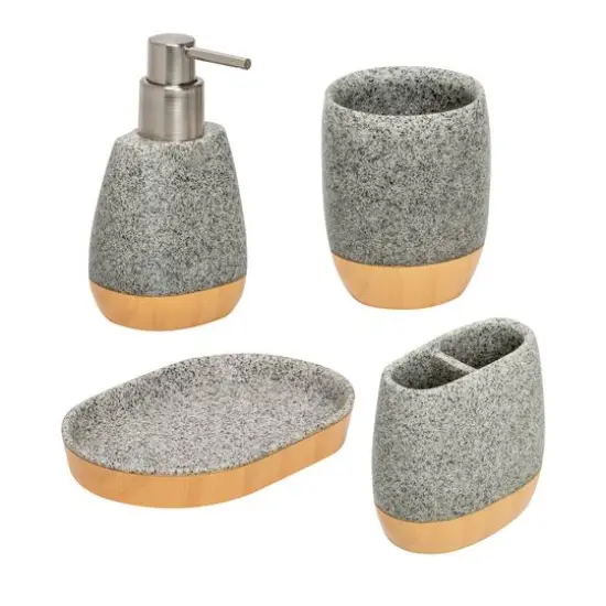 Honey Can Do Gray Speckled Bath Accessory Set {1}