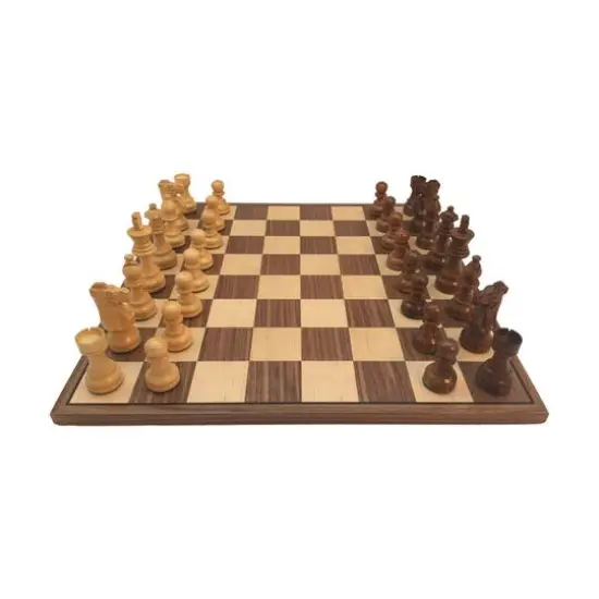 3.5" Sheesham French Chess Set with Walnut Board {1}