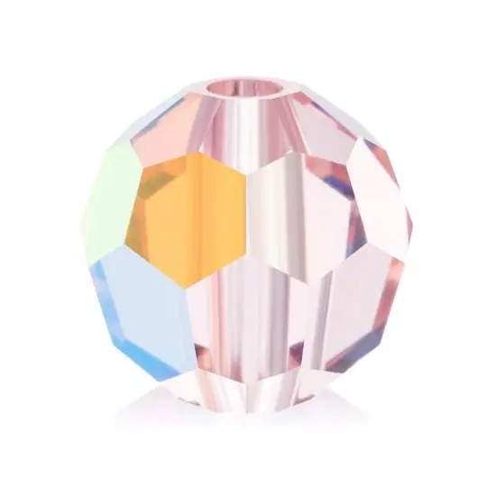 John Bead Preciosa 4mm Czech Crystal Glass Faceted Round Beads, 40ct. Light Rose AB {1}