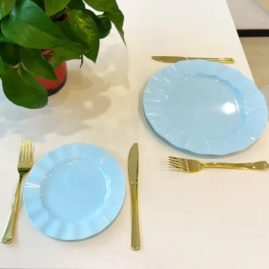 7" & 10" Wavy Rim Plastic Plates, 40ct. by Celebrate It&reg; Blue {3}