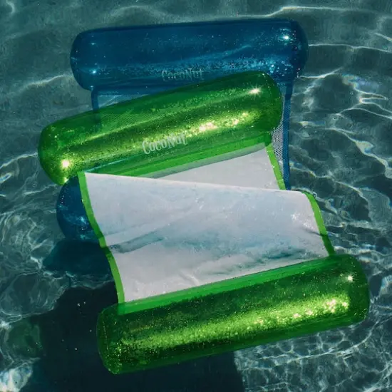 CocoNut Float 4ft. Green Glitter Hammock Pool Lounger {3}