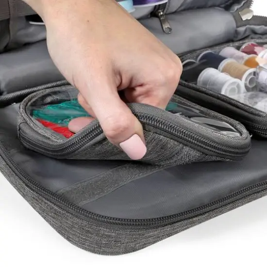 SINGER&reg; Large Gray Collapsible Sewing Supplies Organizer {5}