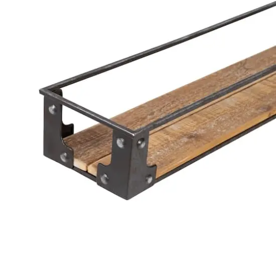 Honey Can Do Floating Decorative Metal & Wood Wall Shelves Set {6}