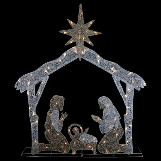 4ft. LED Holy Family Nativity Scene Outdoor Christmas Decoration {4}