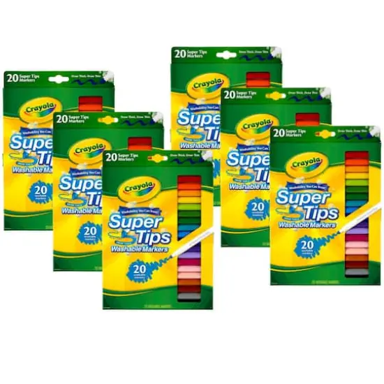 Crayola&reg; Washable Super Tips Markers, 6 Packs of 20 {1}