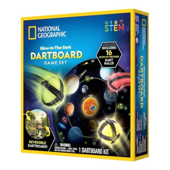 National Geographic Glow-in-the-Dark Dartboard Game Set {3}