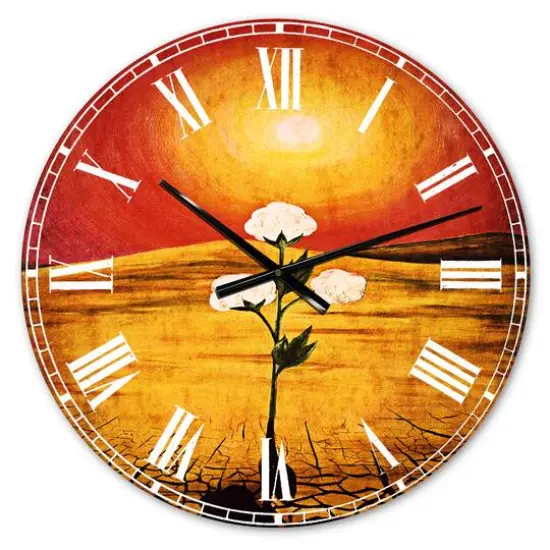 Designart 'Bright Sun In Flower Traditional Wall Clock {1}