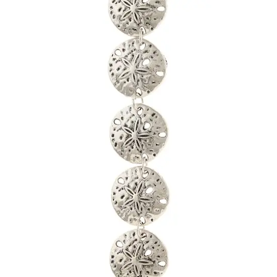 Silver Sand Dollar Metal Beads, 18mm by Bead Landing&trade; {1}