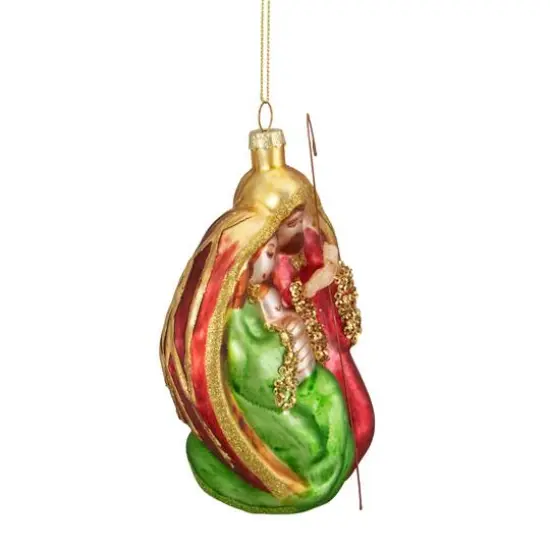 Holy Family Glass Nativity Ornament {8}