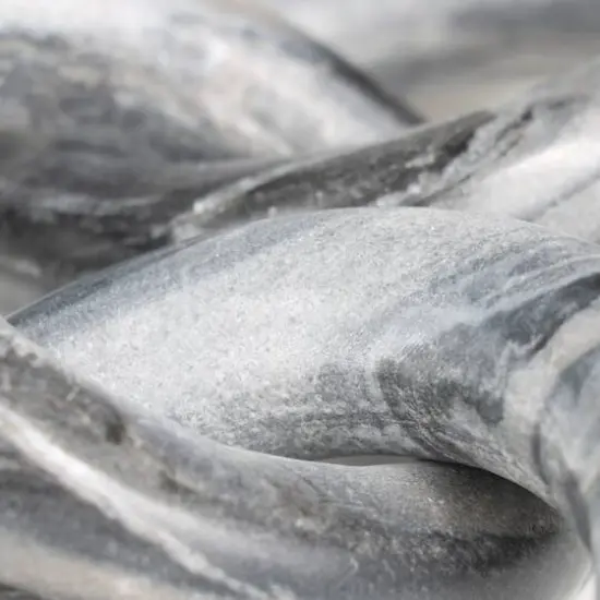 10" Black Marble Handmade Linked 3-Ring Chain Sculpture {6}