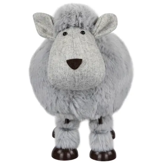 7.5" Gray Bouncing Sheep Plush Easter Figure {1}