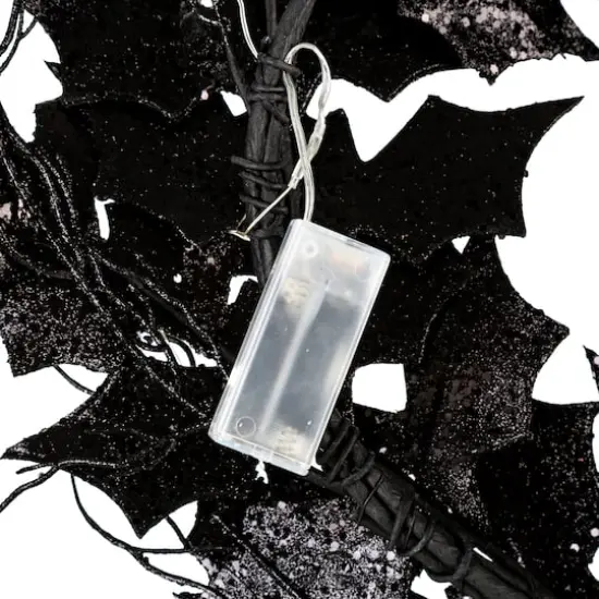 Glitzhome&reg; 26" Lighted Halloween Bat Wreath {6}
