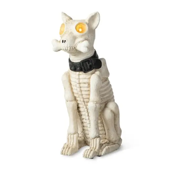 Glitzhome&reg; 20.5" Lighted Halloween Skeleton Dog Porch D&eacute;cor with Timer {1}