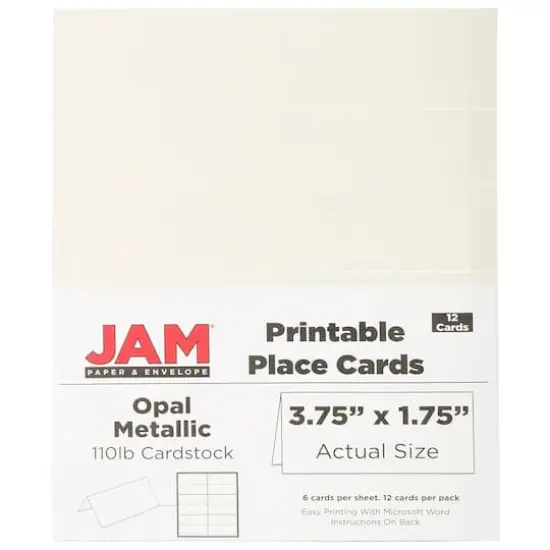 JAM Paper Printable Place Cards, 12ct. Stardream Metallic Opal {5}