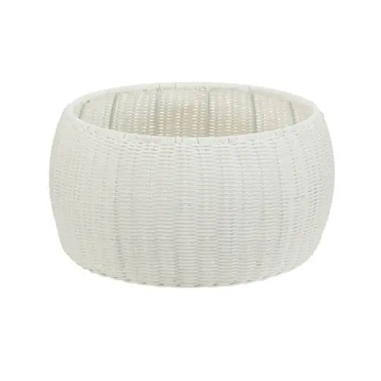 Household Essentials 9" Woven Storage Ottoman White {6}