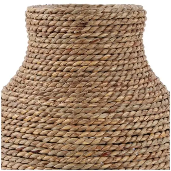 16" Brown Seagrass Handmade Wrapped Vase {3}
