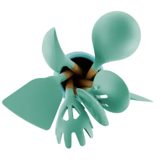 MegaChef Mint Silicone & Wood Cooking Utensils Set, 9ct. {5}