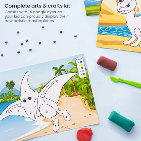 Arteza&reg; Kids Dinosaurs Clay By Numbers Kit, 56 pcs {4}